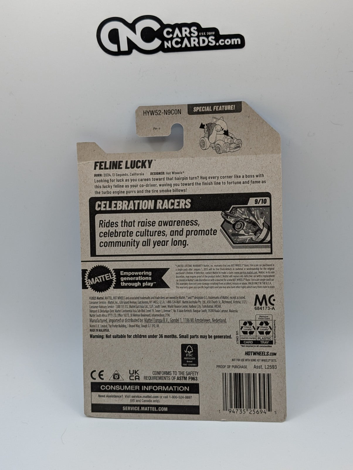2025 Hot Wheels HW Celebration Racers Feline Lucky 234/250