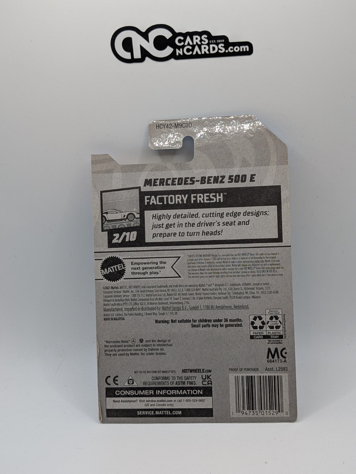 2022 Hot Wheels Mercedes-Benz 500 E White Dollar General Exclusive Soft Corners