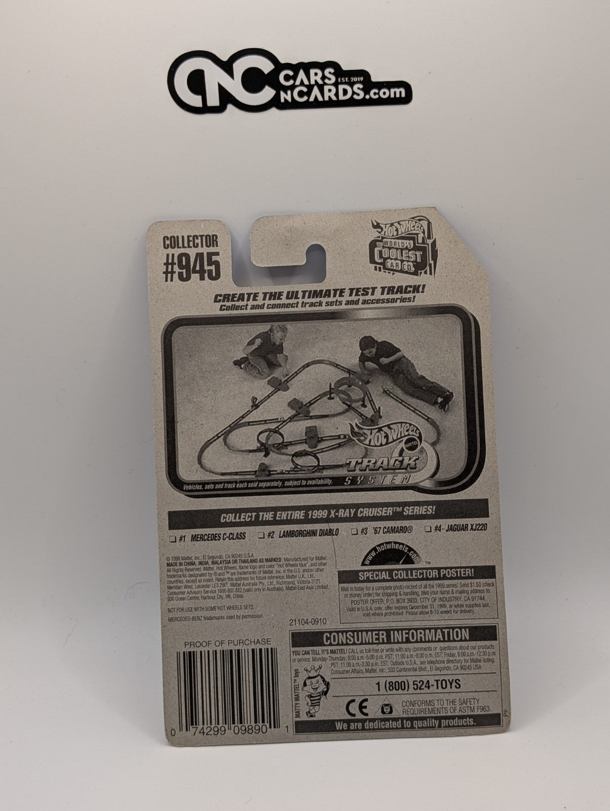 1999 Hot Wheels X-Ray Cruiser 1/4 Mercedes C-Class Black Collector #945