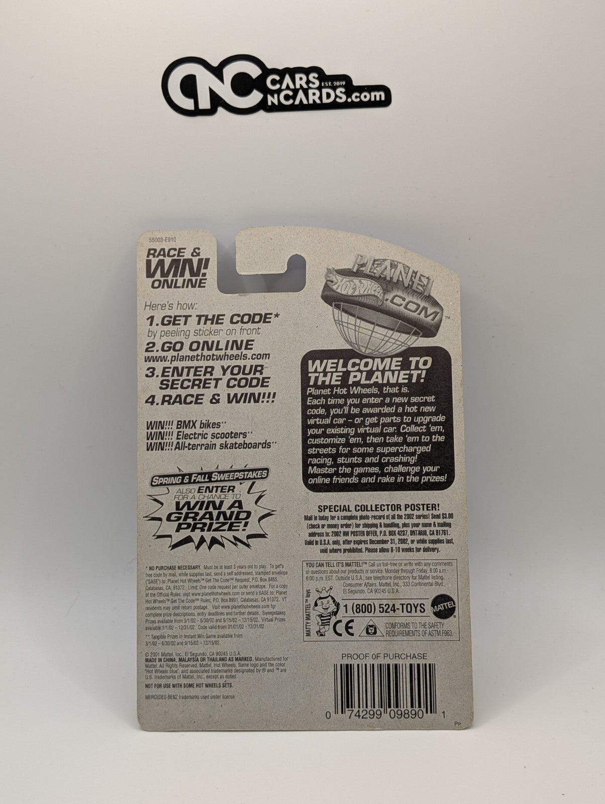 2002 Hot wheels Mercedes CLK-LM Metallic Burgundy Collector #118 (Card Damage)