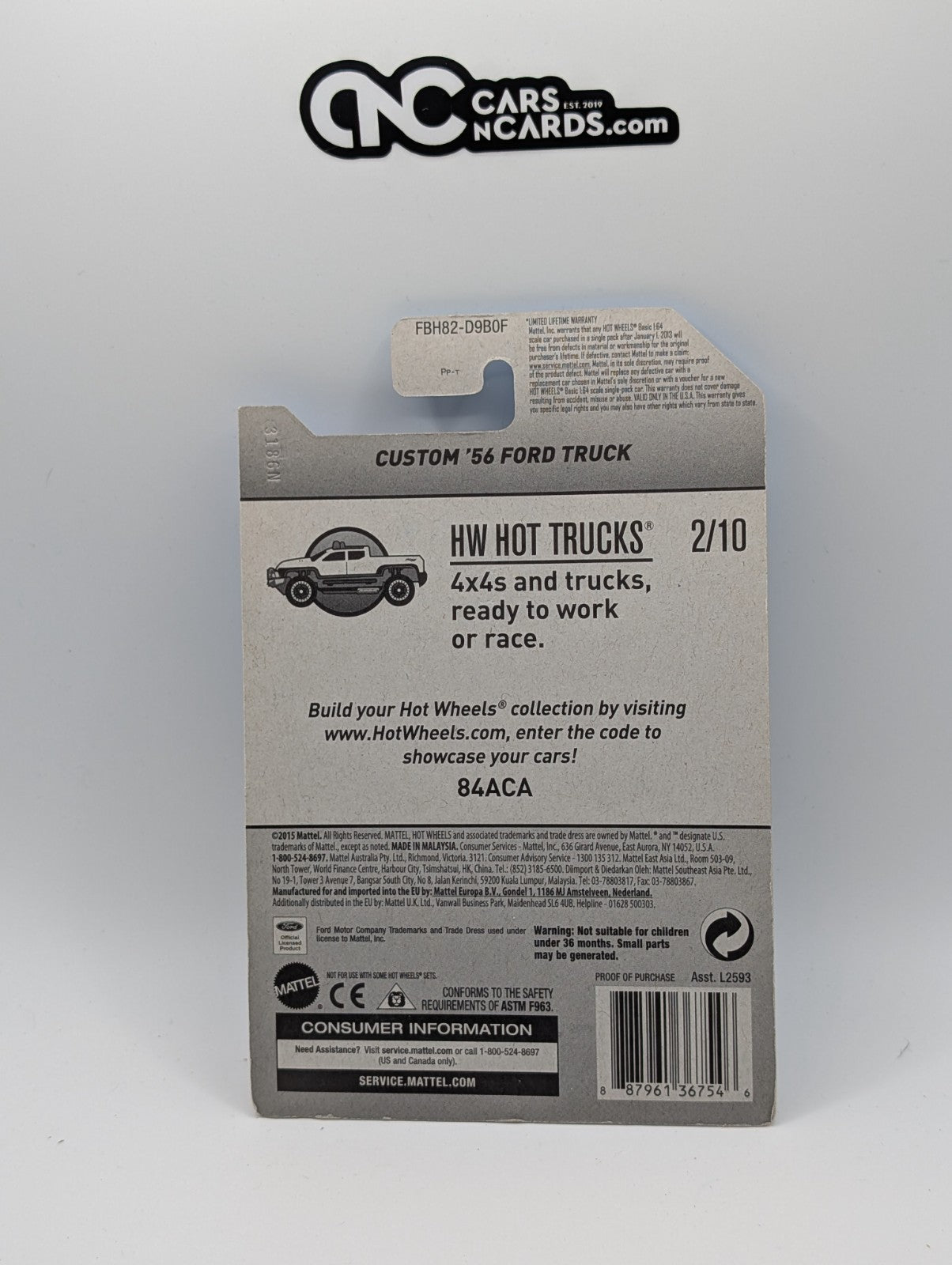 2017 Hot Wheels Custom '56 Ford Truck 108/365 Kmart Exclusive (Soft Corners)