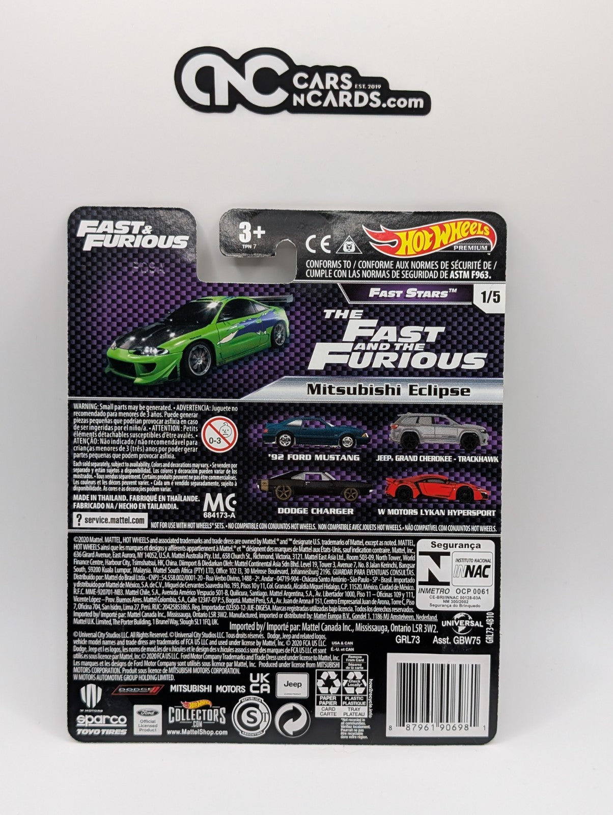 2021 Hot Wheels Fast & Furious 1/5 Mitsubishi Eclipse w/ Protector
