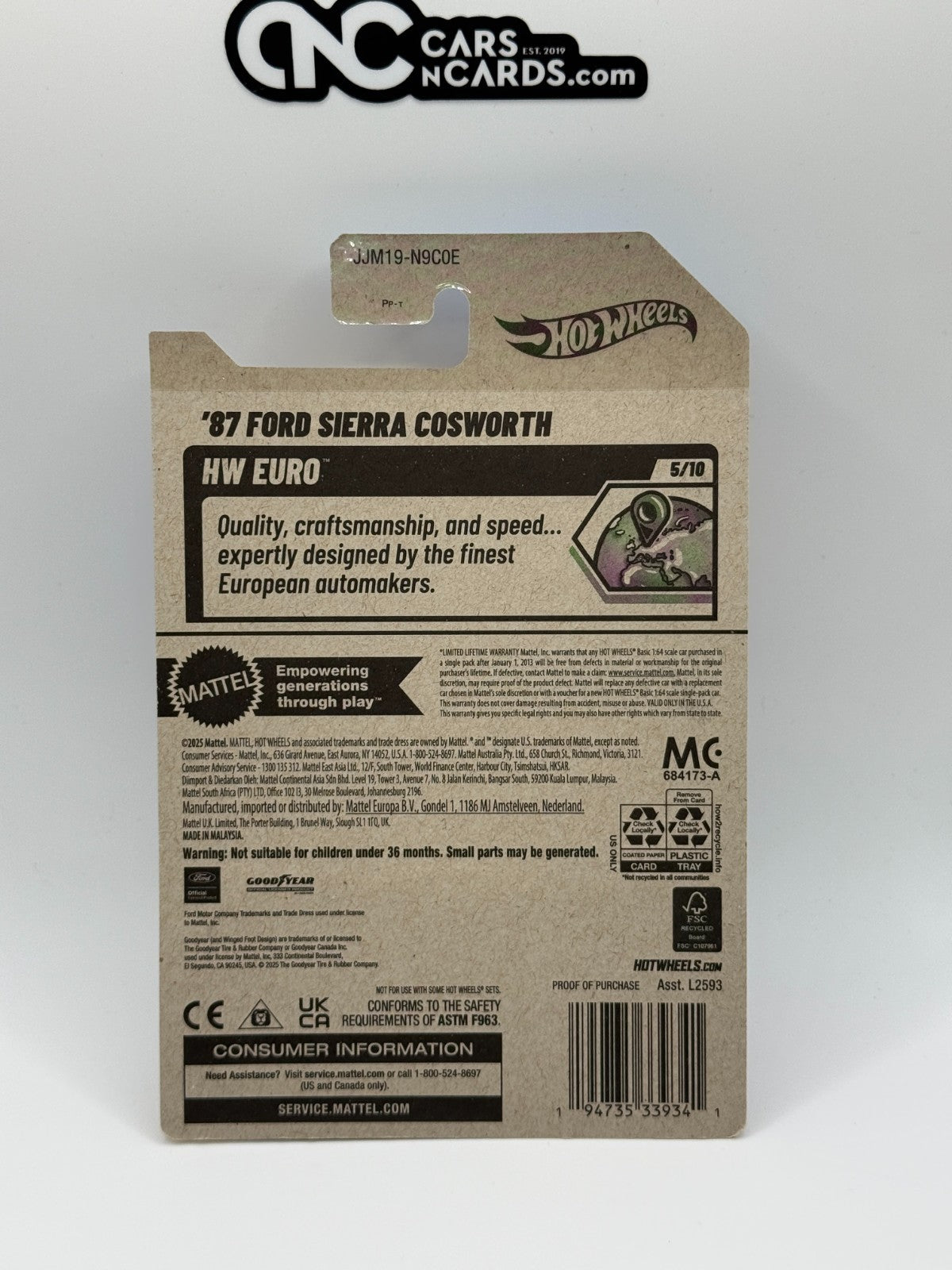 2026 Hot Wheels HW Euro '87 Ford Sierra Cosworth Super Treasure With Protector