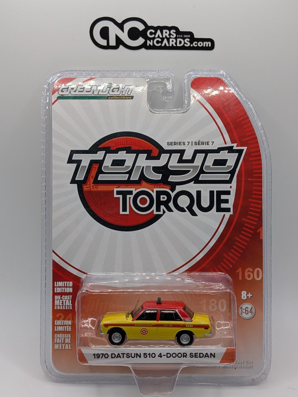 Greenlight Tokyo Torque 1970 Datsun 510 4-Door Sedan Taxi – Cars N