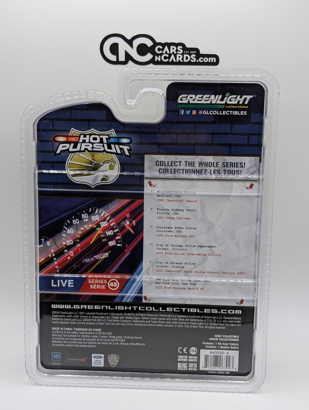 Greenlight Hot Pursuit 1983 Chevrolet Impala Maryland State Police