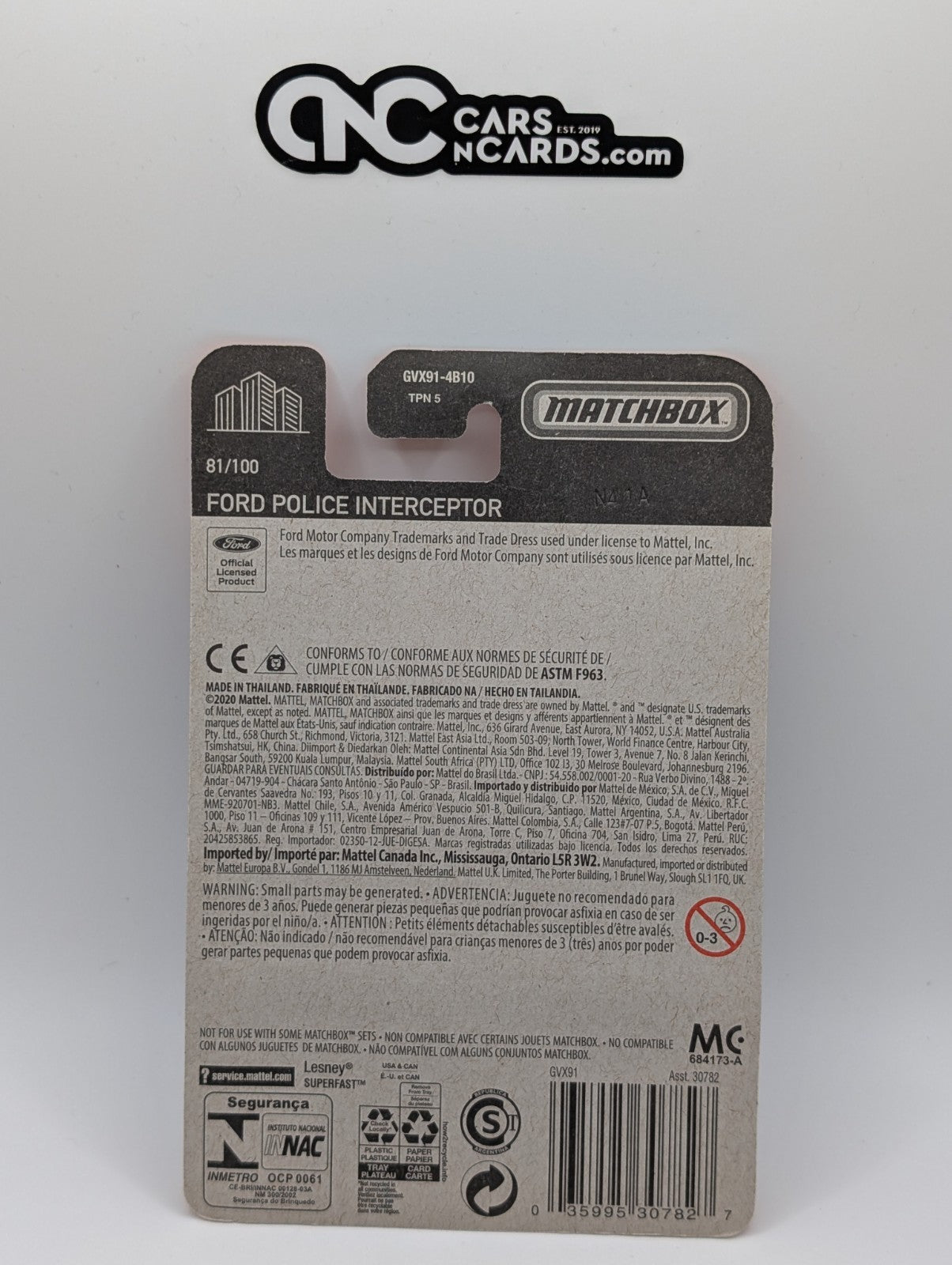 Matchbox Ford Police Interceptor Fire Chief 81/100