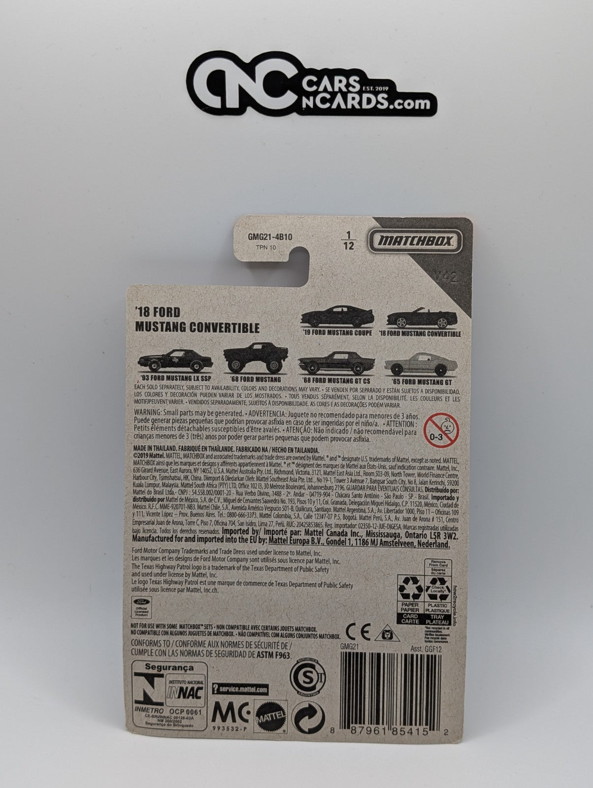 Matchbox '18 Ford Mustang Convertible Red 1/12