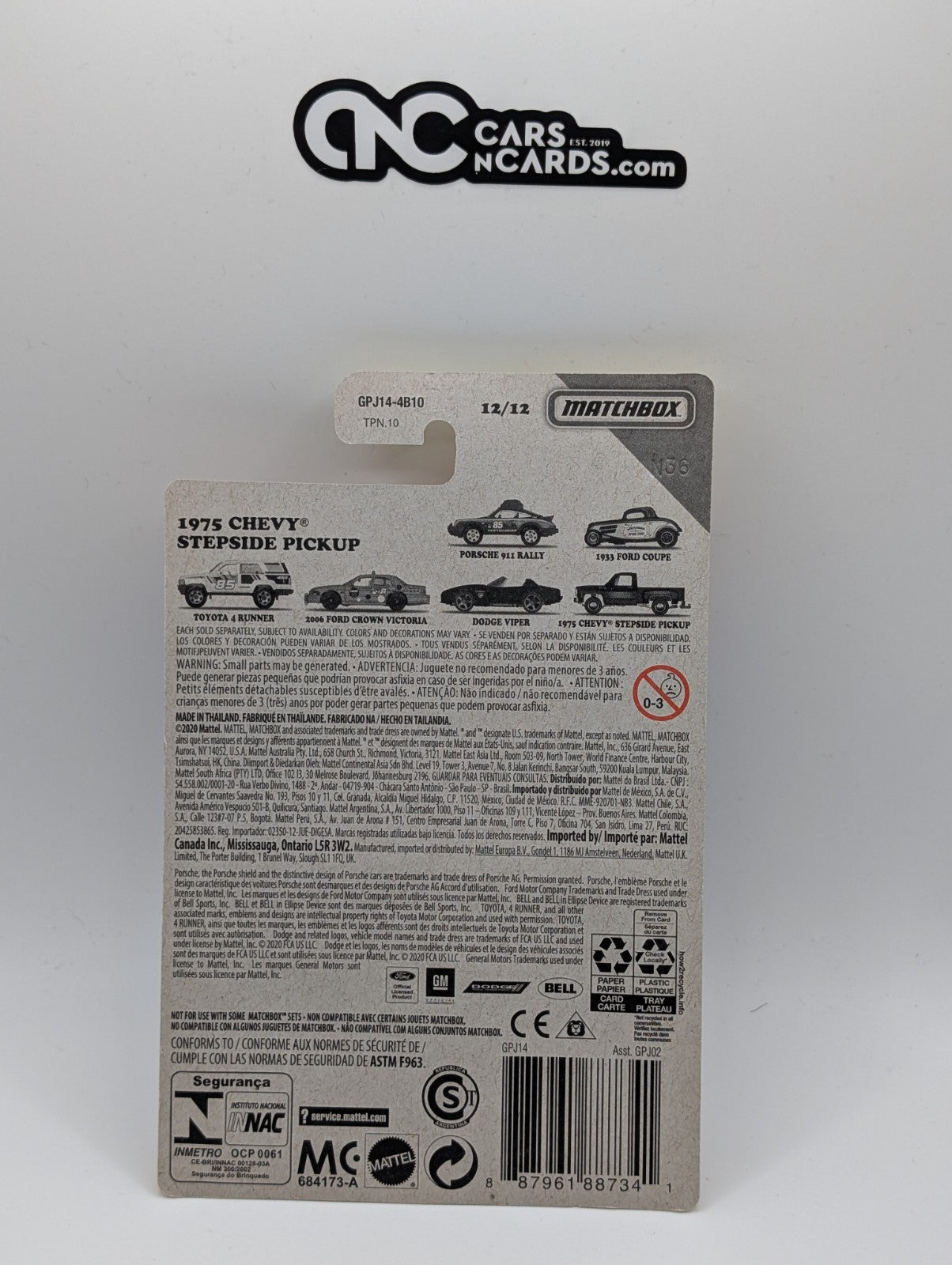 Matchbox 1975 Stepside Pickup Black 12/12