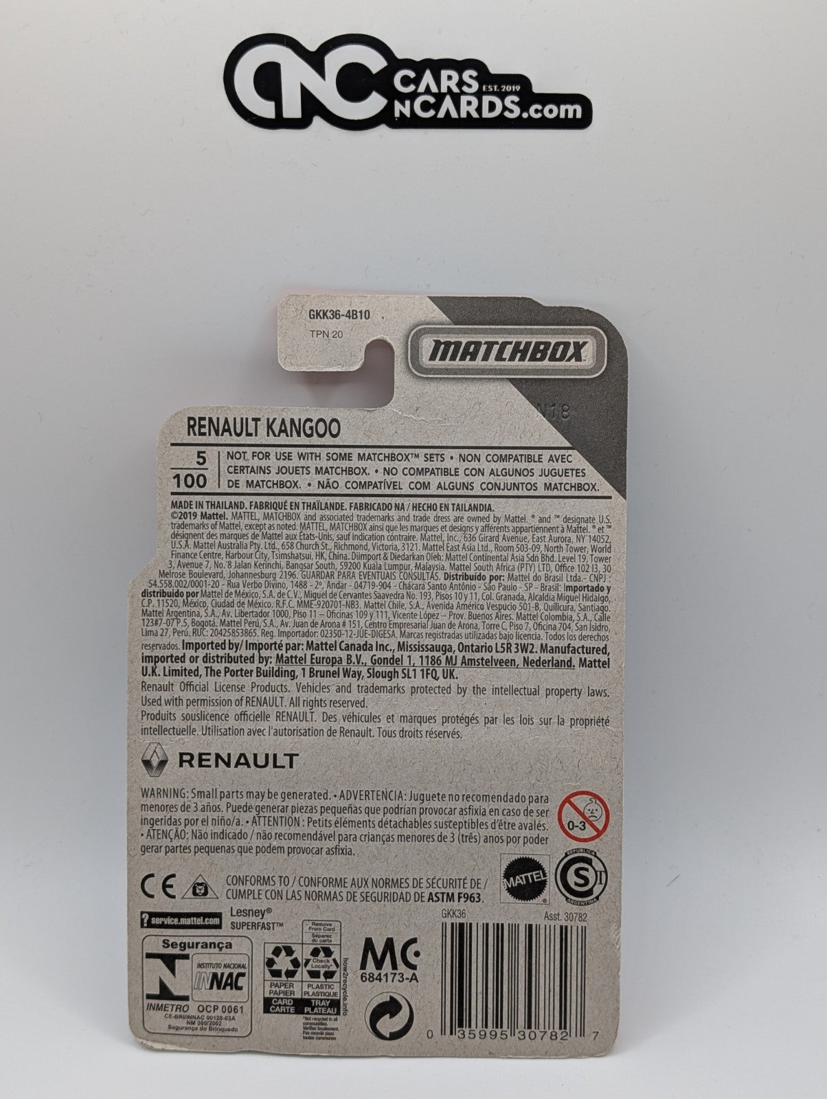 Matchbox Renault Kangoo Agave Acres (Card Crease)