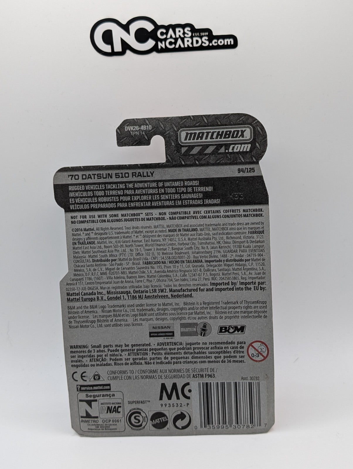 Matchbox '70 Datsun 510 Rally Orange 94/125