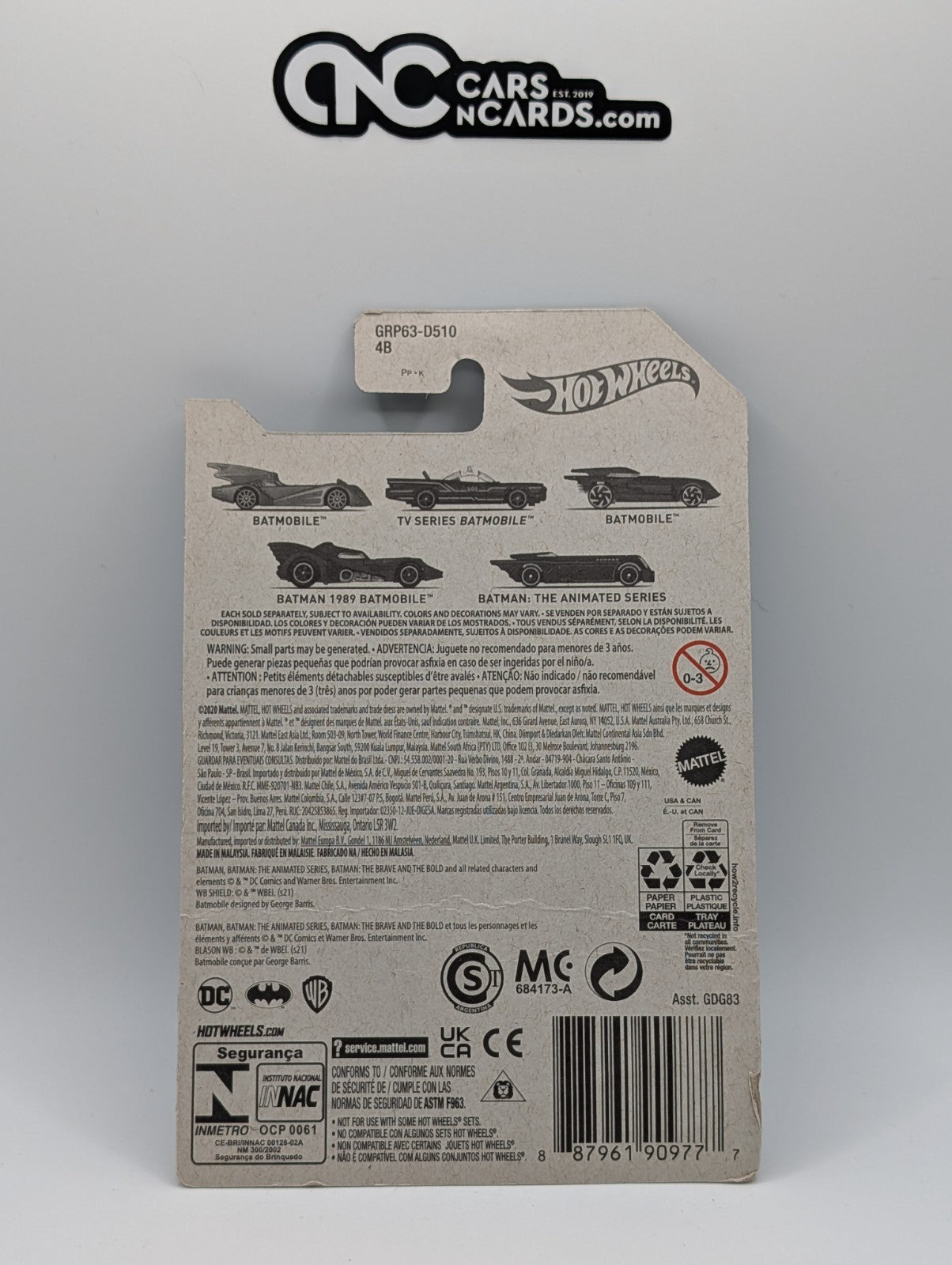 2021 Hot Wheels 5/5 Batman: The Animated Series (Soft Corners)