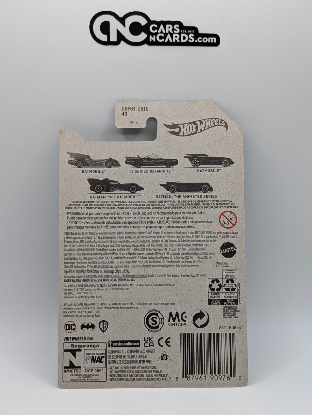 2021 Hot Wheels Batman 3/5 Batmobile (Soft Corners)