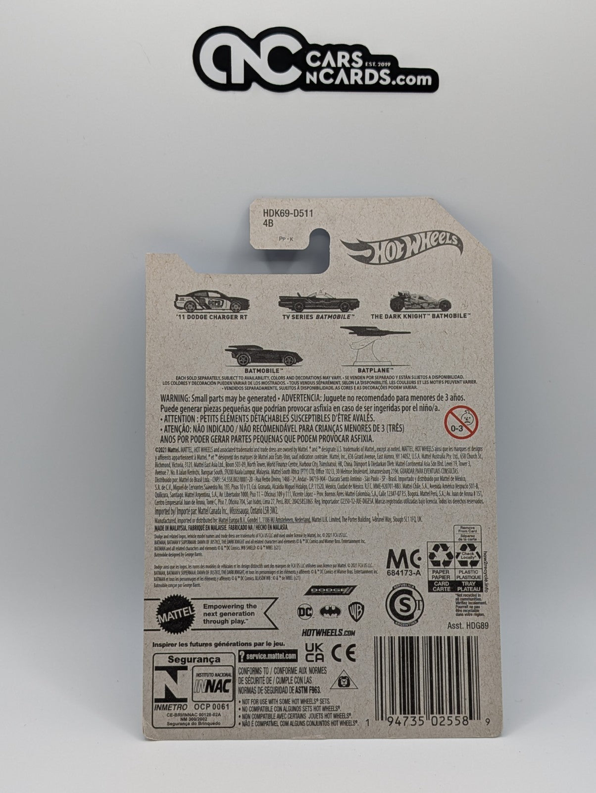 Hot Wheels Batman 4/5 Batmobile Blue (Soft Corners)