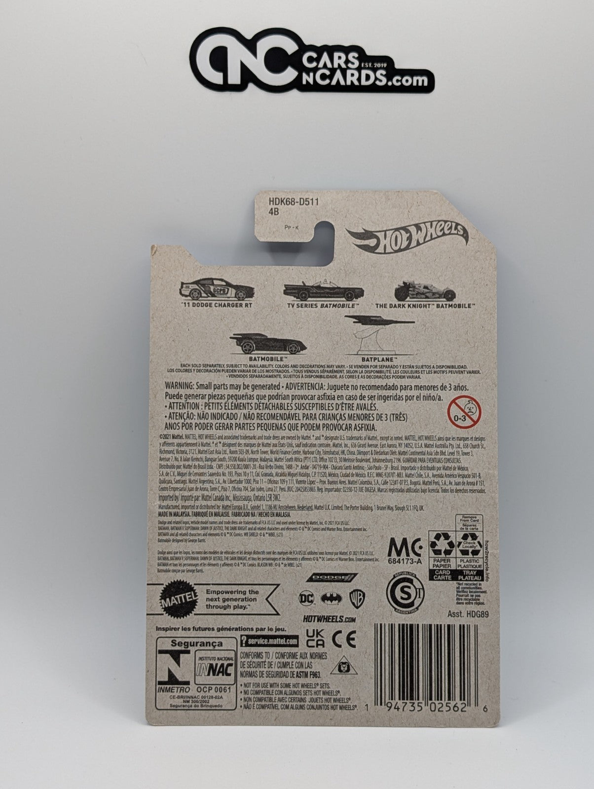 Hot Wheels The Dark Knight 3/5 Batmobile Camo (Card Crease)