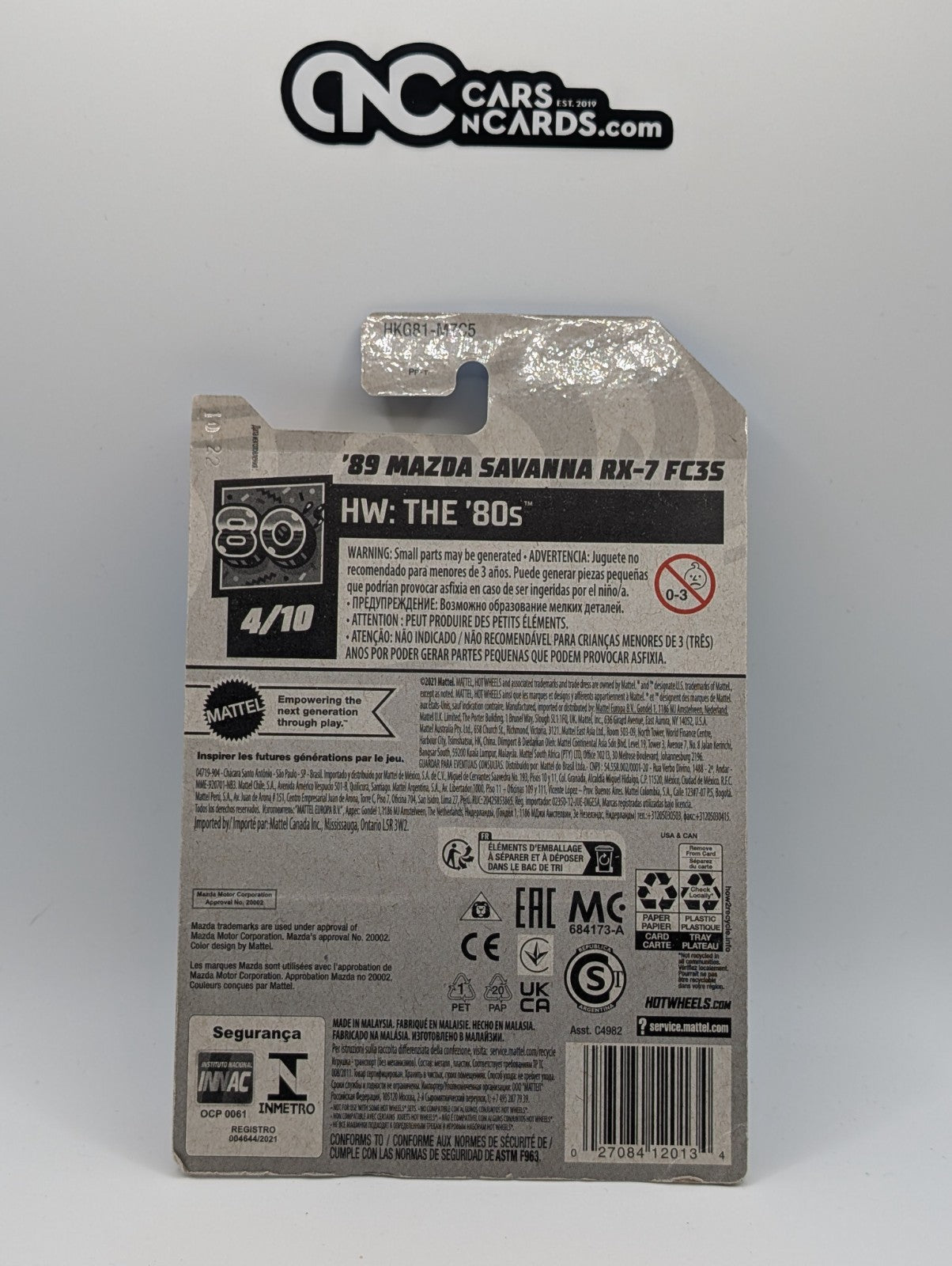 Hot Wheels '89 Mazda Savanna RX-7 FC35 Green 51/250 (Card Damage)