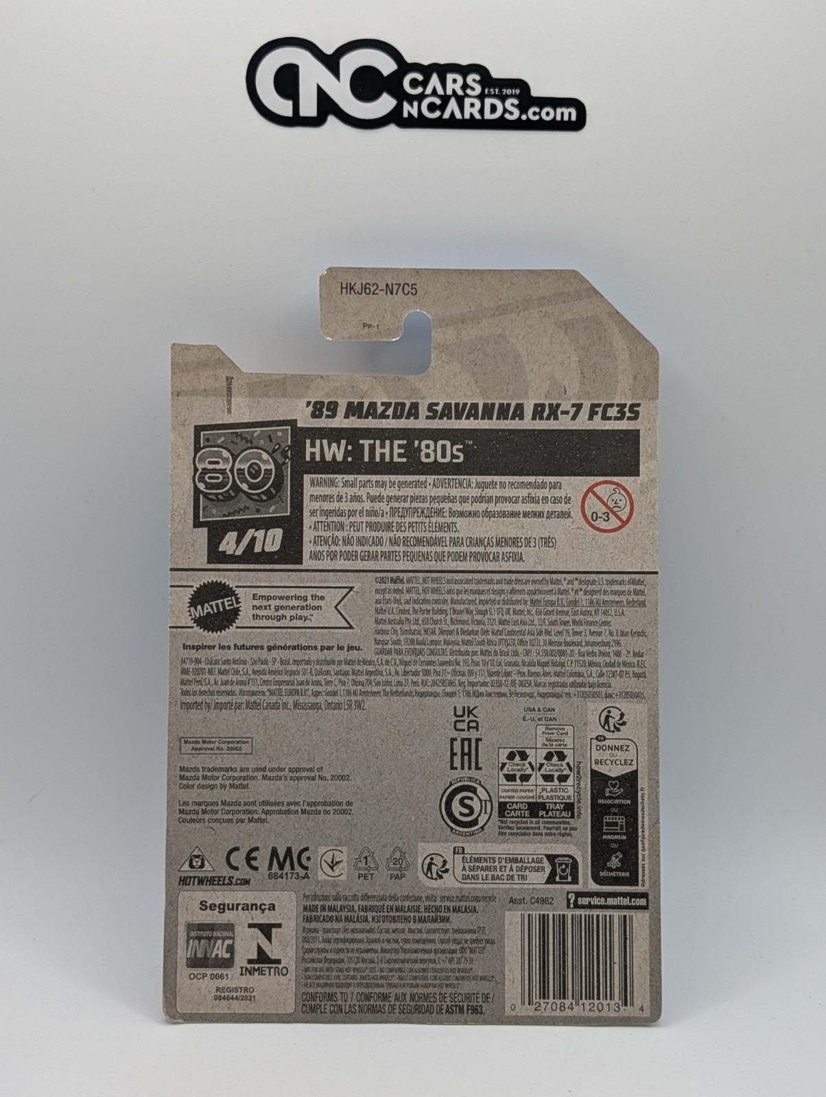 Hot Wheels '89 Mazda Savanna RX-7 FC35 Black 51/250 (Soft Corners)