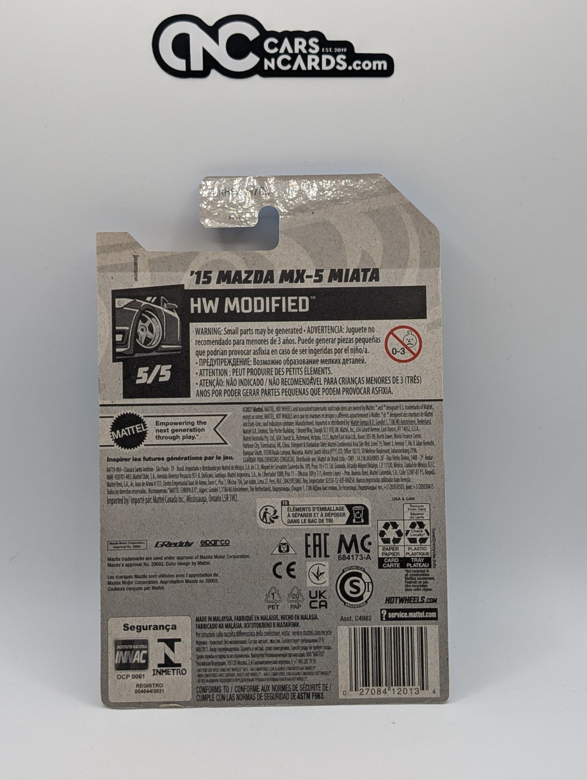 Hot Wheels HW Modified 5/5 '15 Mazda MX-5 Miata 114/250 (Soft Corners)