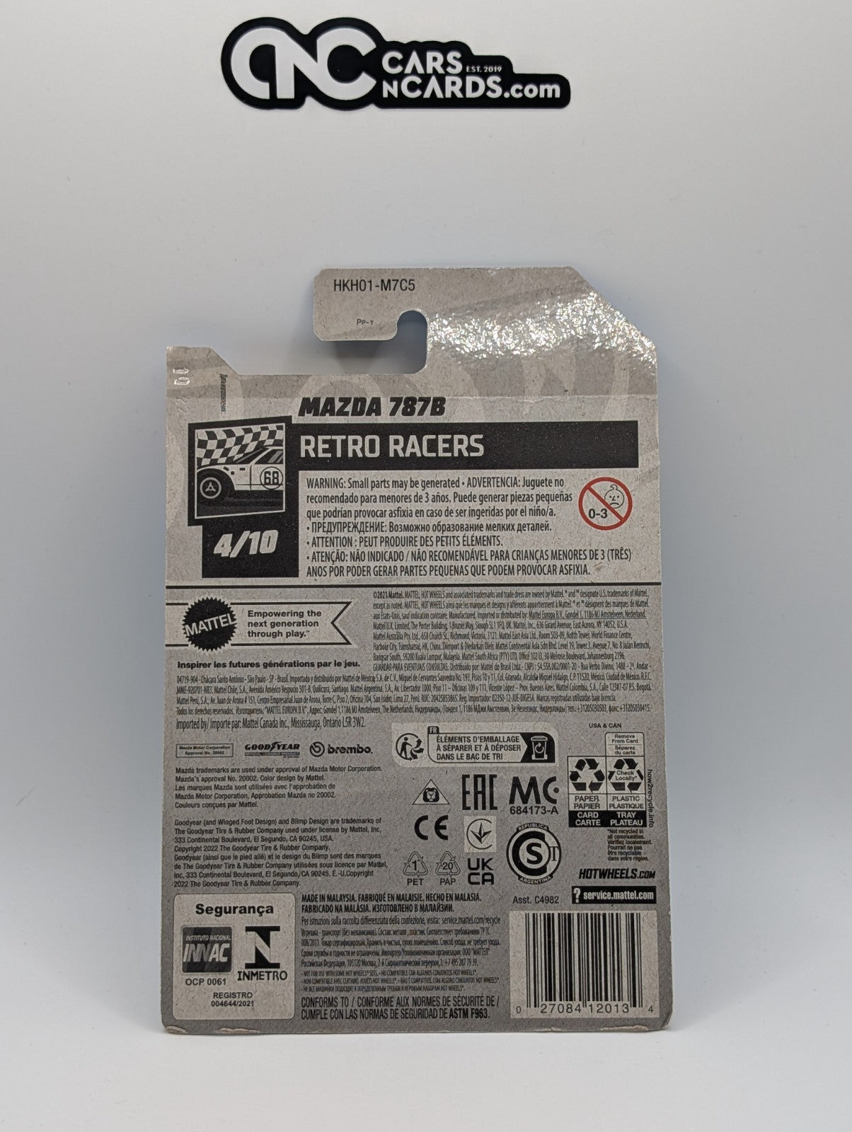 Hot Wheels Retro Racers 4/10 Mazda 787 Blue 28/250 (Card Damage)