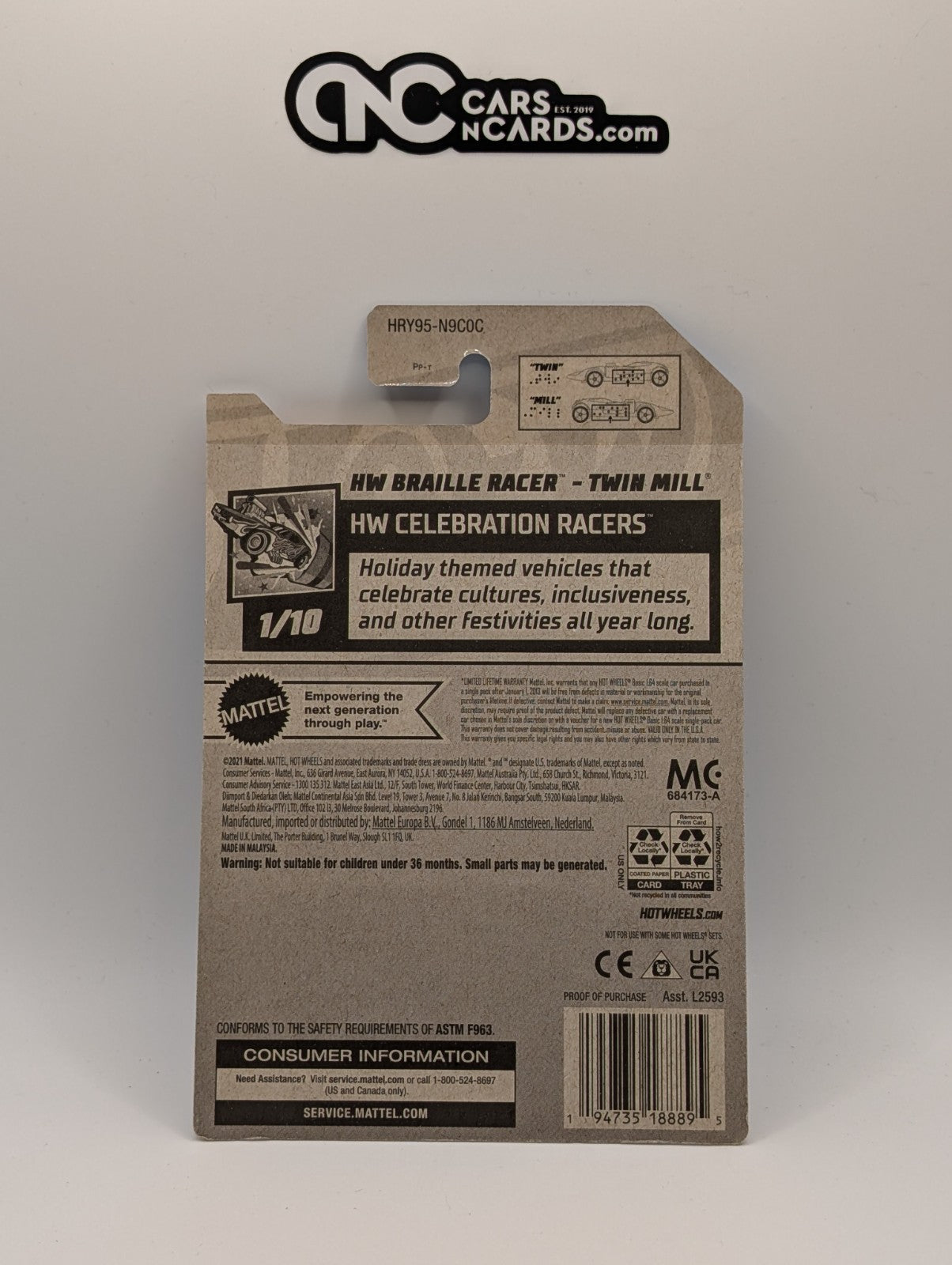 2024 Hot Wheels Braille Racer - Twin Mill 27/250 (Soft Corners)