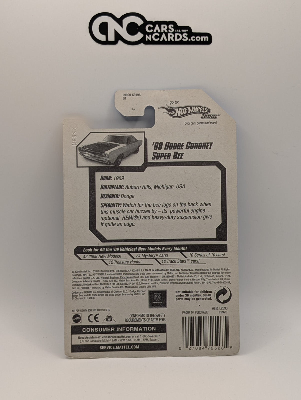 2008 Hot Wheels First Editions 5/40 '69 Dodge Coronet Super Bee (Soft Corners)