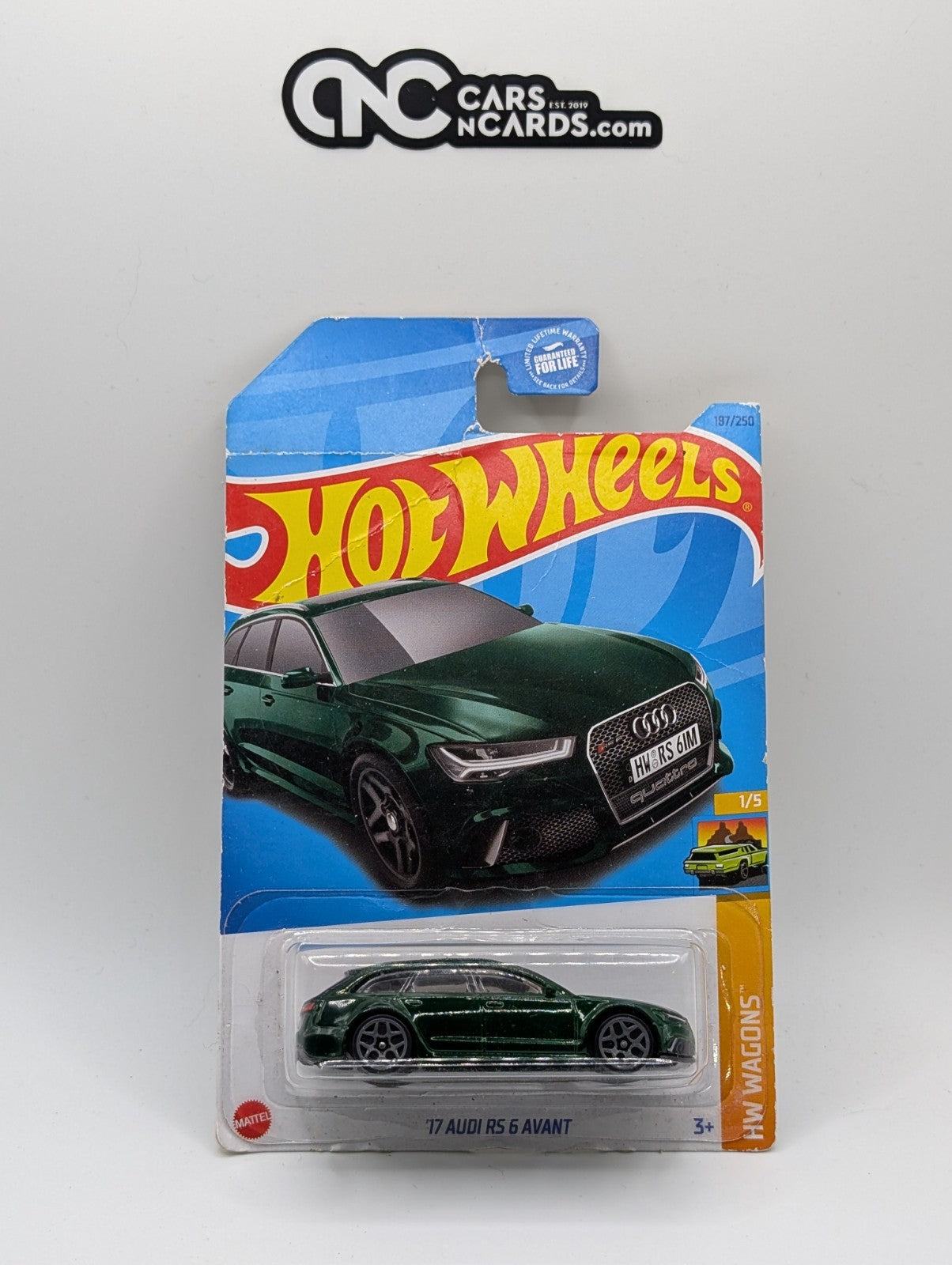 2023 Hot Wheels HW Wagons 1/5 '17 Audi RS 6 Avant Green (Card Damage)