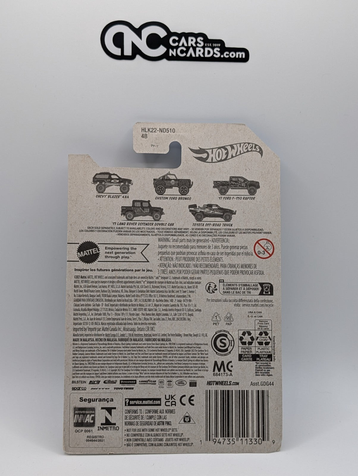 Hot Wheels Off Road Trucks 3/5 '17 Ford F-150 Raptor (Soft Corners)