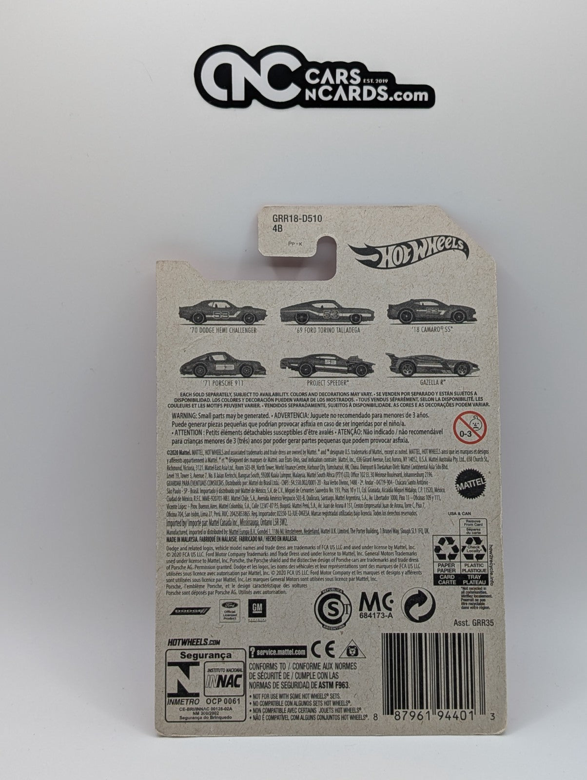 2021 Hot Wheels Orange And Blue 3/6 '18 Camaro SS (Card Damage)