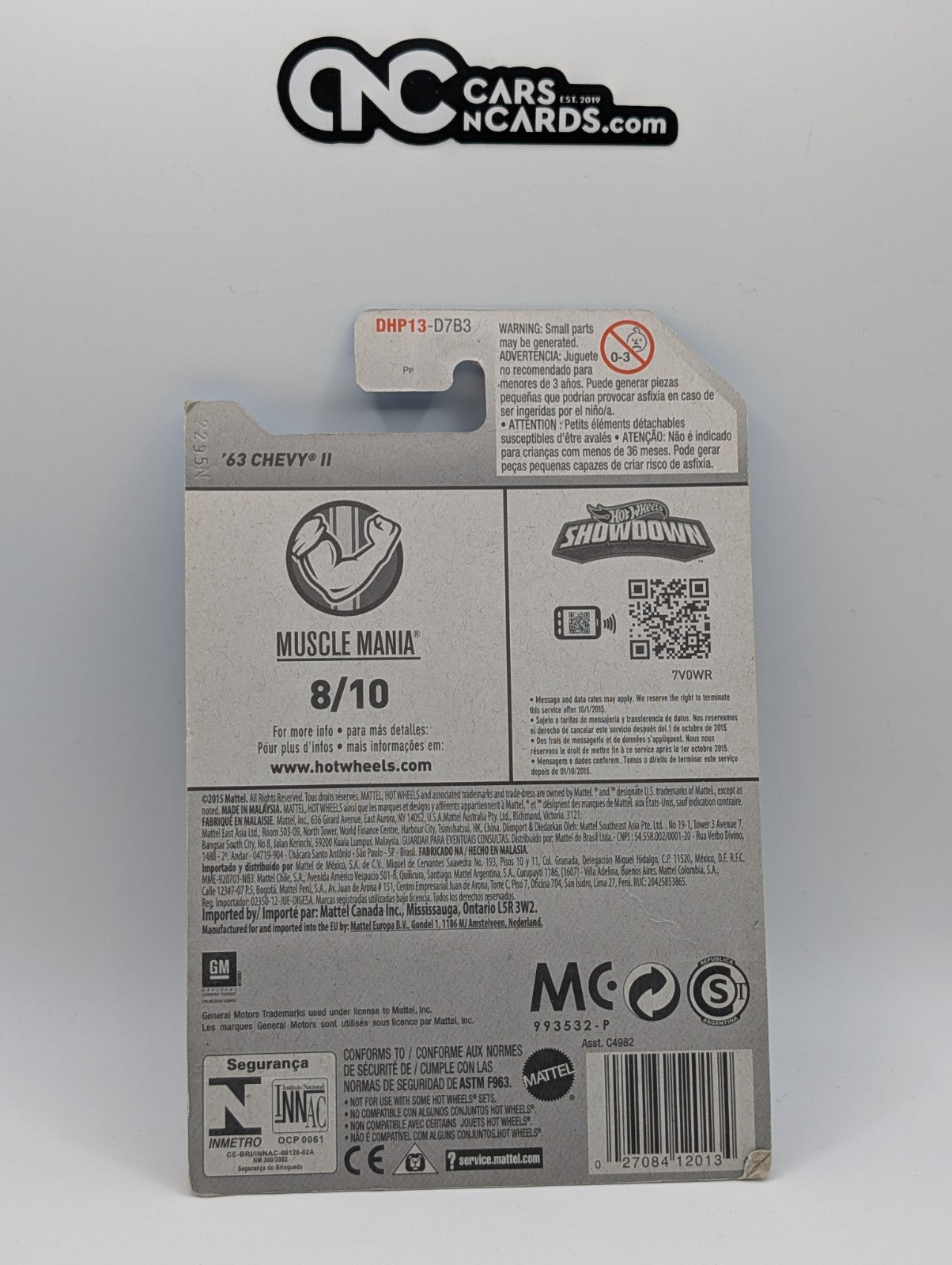 Hot Wheels Muscle Mania 8/10 '63 Chevy II Blue 128/250 (Soft Corners)