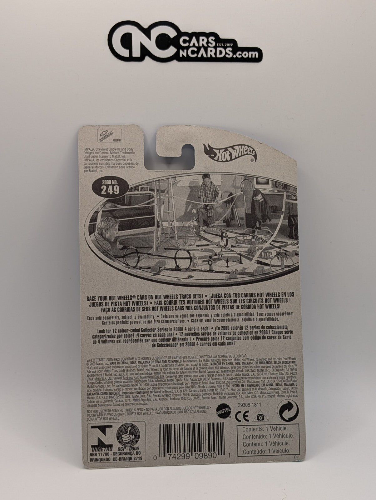 2000 Hot Wheels Impala 1959 Black Collector #249 (Soft Corners)