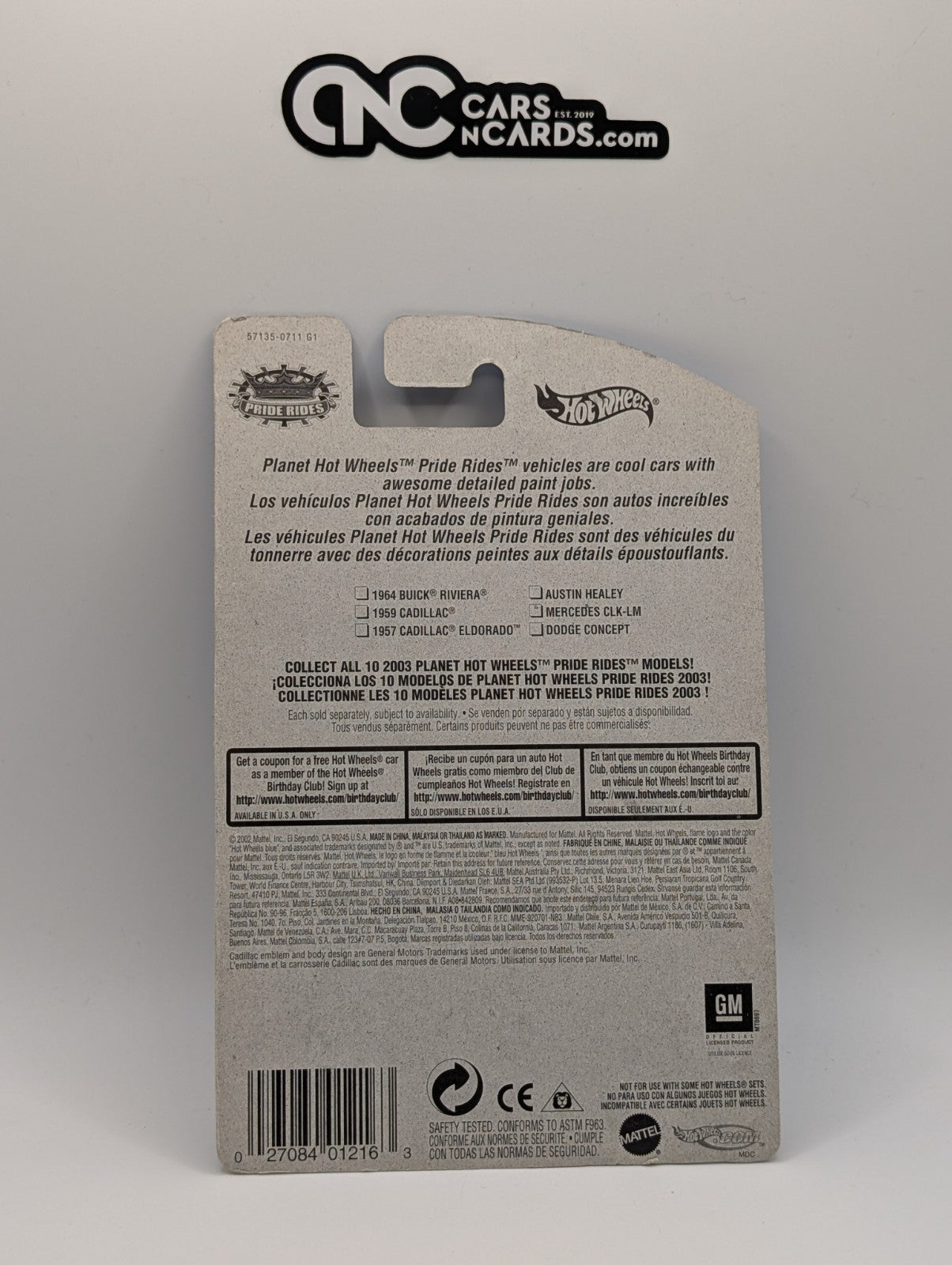 2003 Hot Wheels Pride Rides 2/10 1959 Cadillac Collector #140 (Soft Corners)