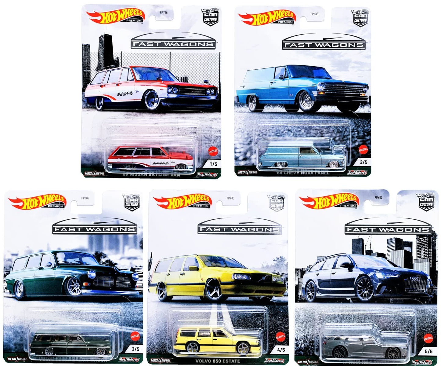 2021 Hot Wheels Premium Car Culture Fast Wagons Full Set of 5 Cars
