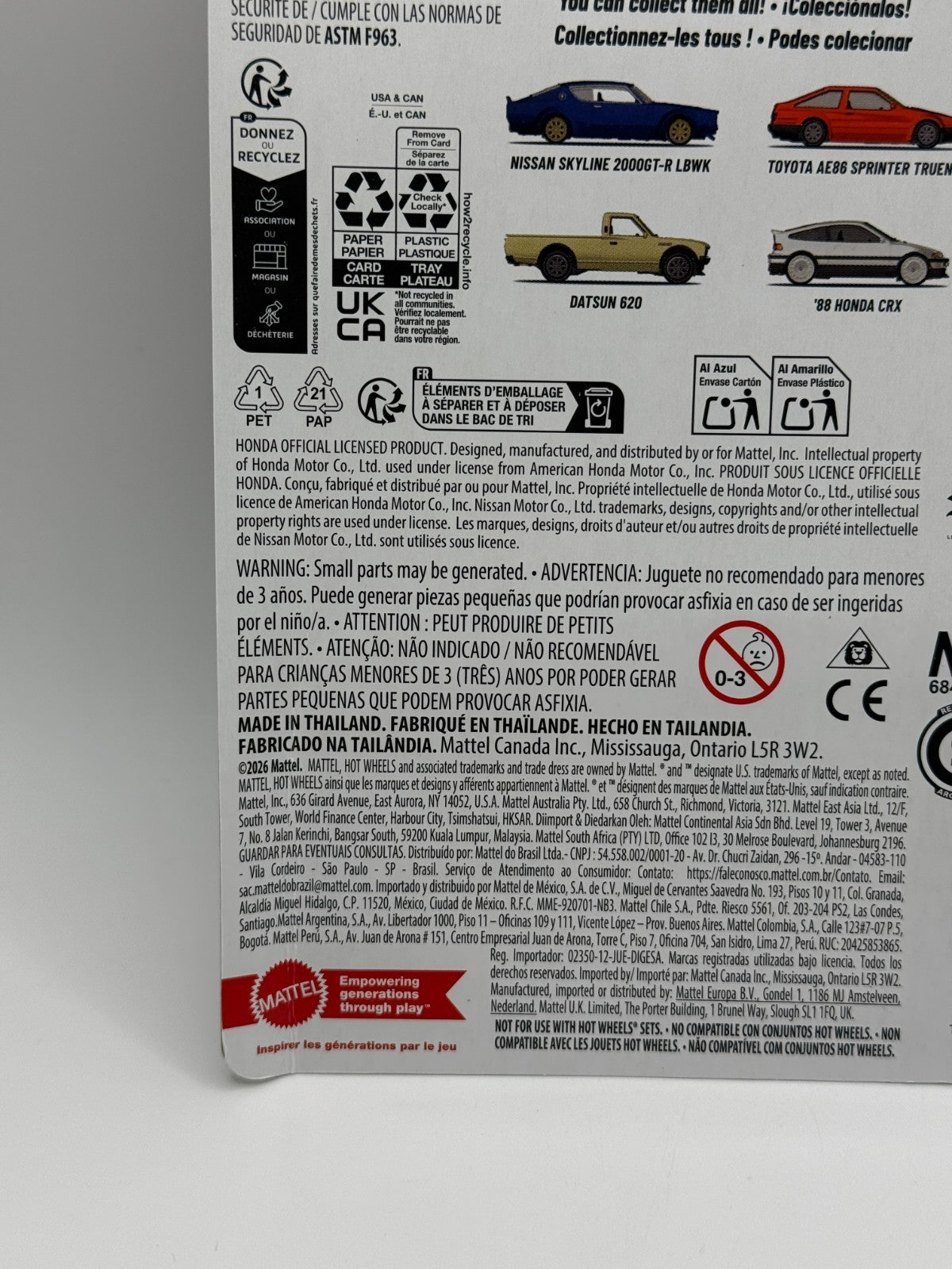 2026 Hot Wheels Premium Car Culture Japan Historics 5 '88 Honda CRX (Damaged)