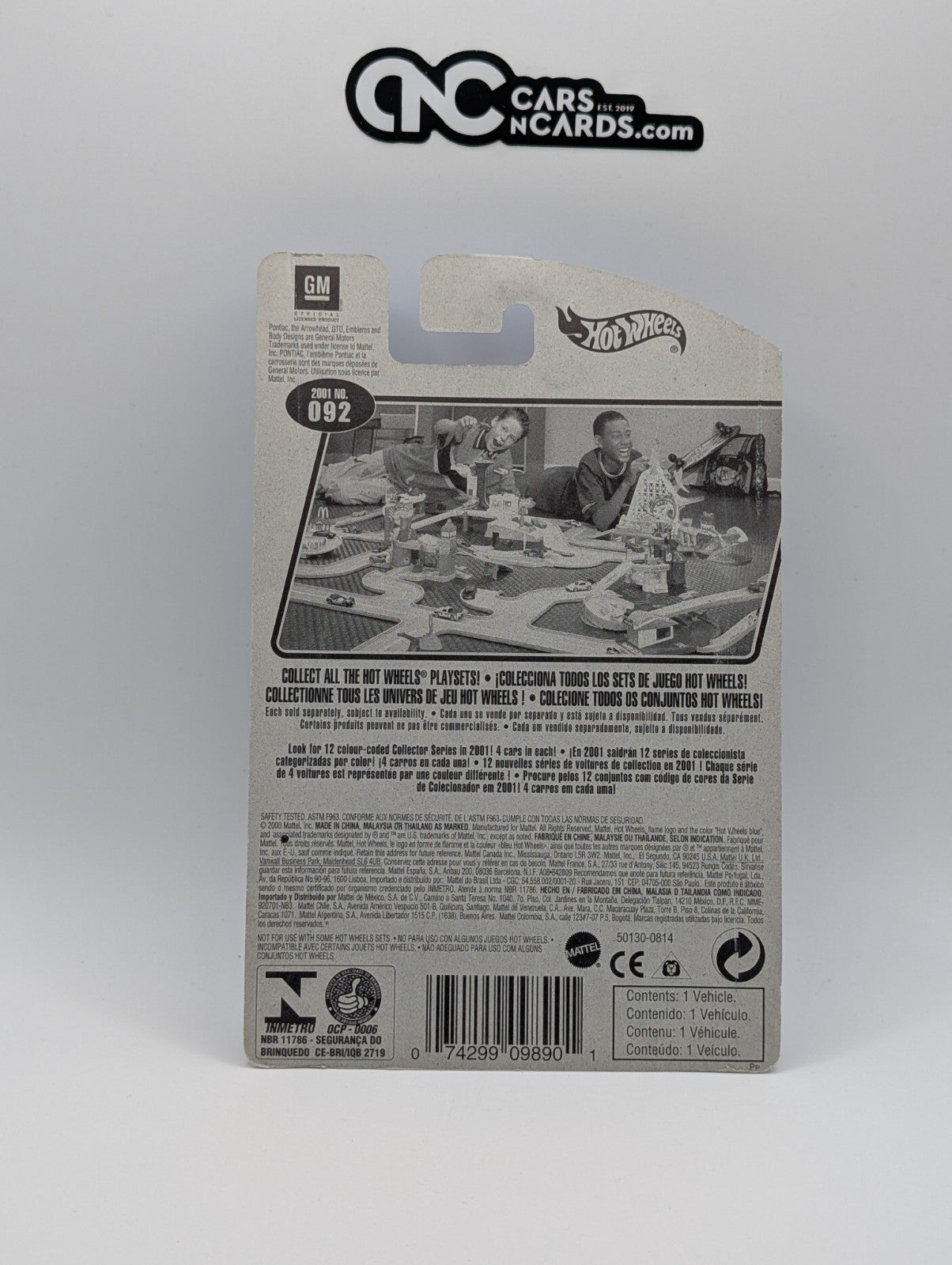 2001 Hot Wheels Pontiac GTO Yellow Collector #92 (Soft Corners)