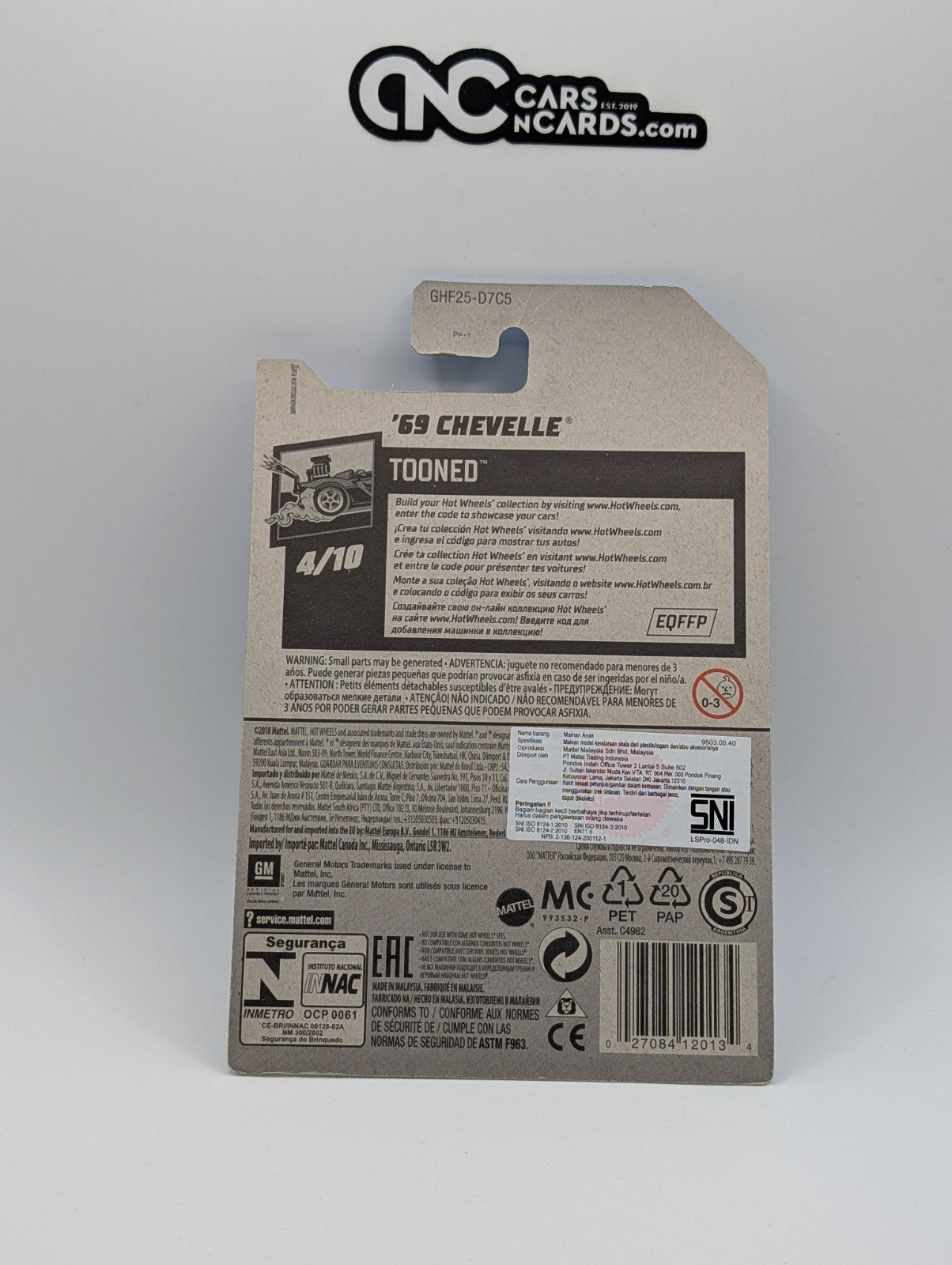 Hot Wheels Tooned 4/10 '69 Chevelle 15/250 (Card Damage)