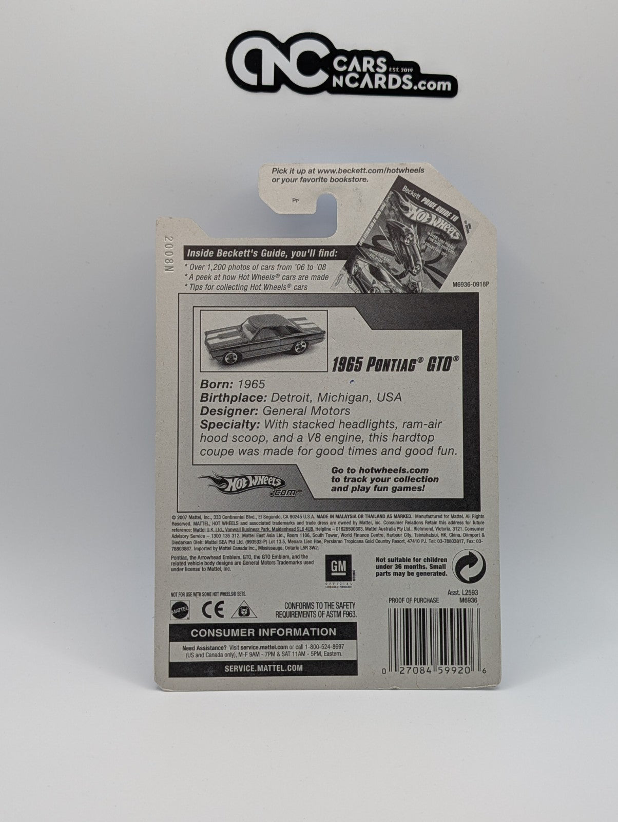 2008 Hot Wheels All Stars 1965 Pontiac GTO 70/196 (Soft Corners)