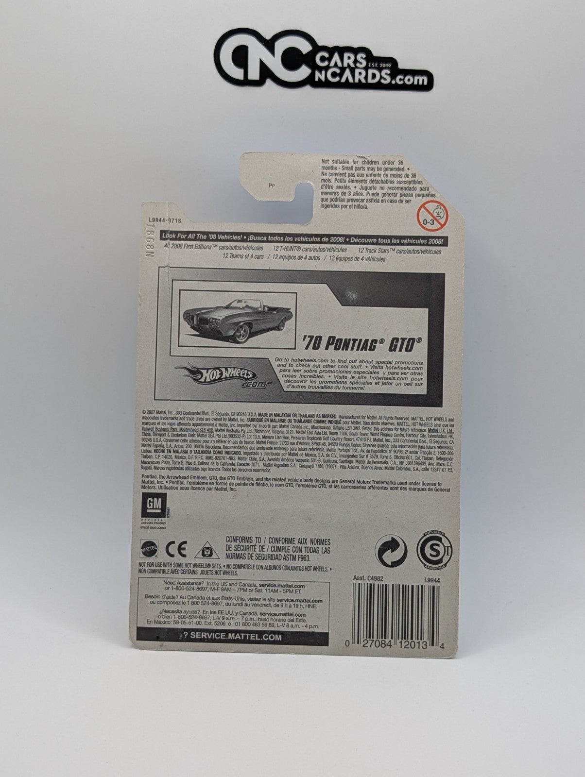 2008 Hot Wheels First Editions 29/40 '70 Pontiac GTO Blue 29/172 (Soft Corners)