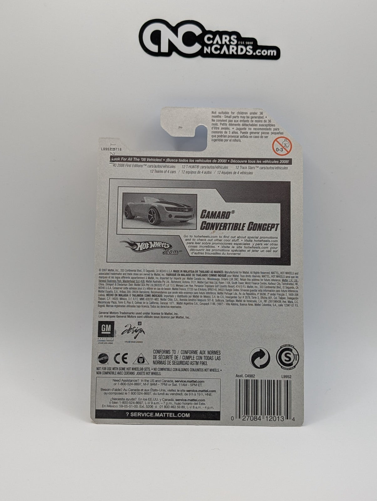 2008 Hot Wheels First Editions 37/40 Camaro Convertible Concept (Soft Corners)