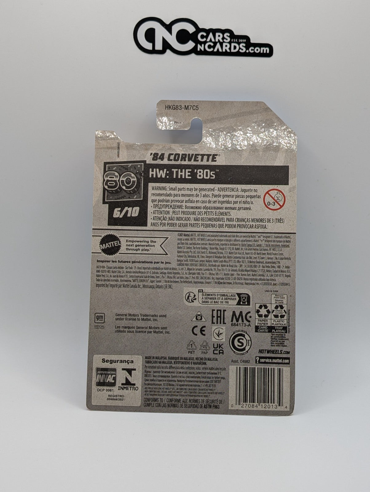 Hot Wheels The 80s '84 Corvette 74/250 (Card Damage)