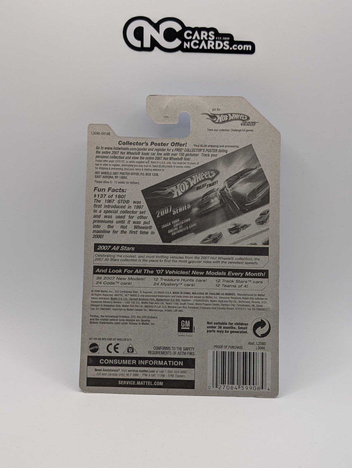 2007 Hot Wheels All Stars 1967 Pontiac GTO 137/180 (Soft Corners)