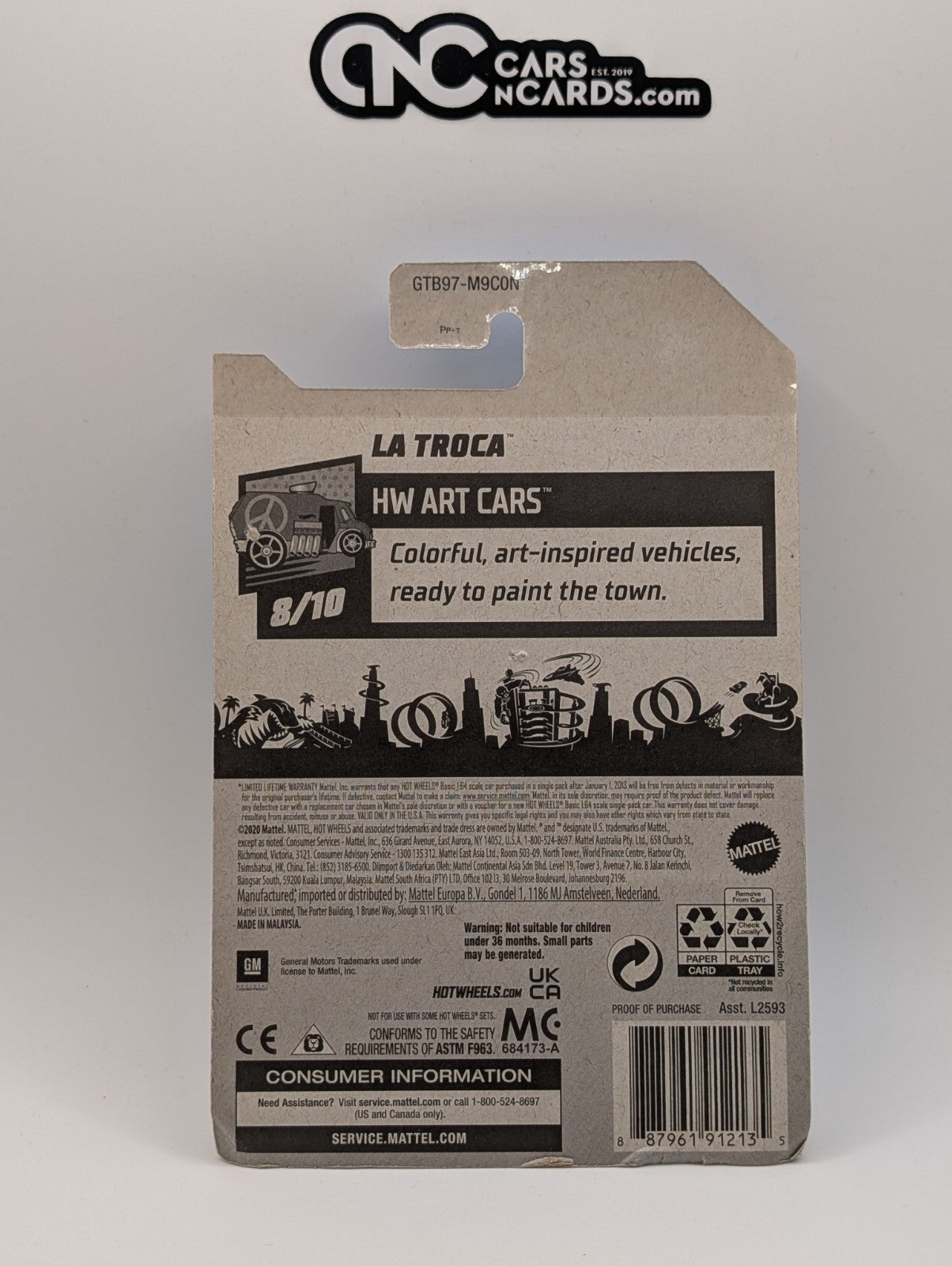 Hot Wheels HW Art Cars 8/10 La Troca Black 146/250 (Card Damage)