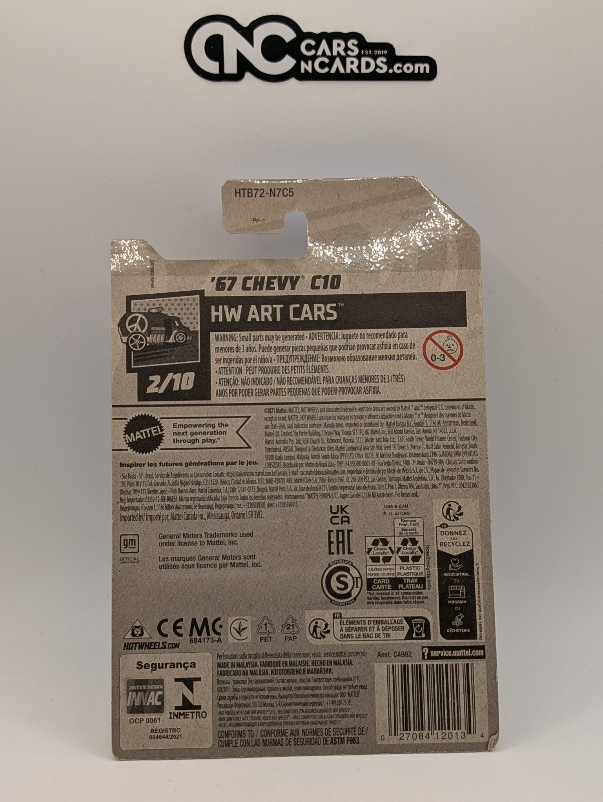 Hot Wheels HW Art Cars 2/10 '67 Chevy C10 83/250 (Soft Corners)