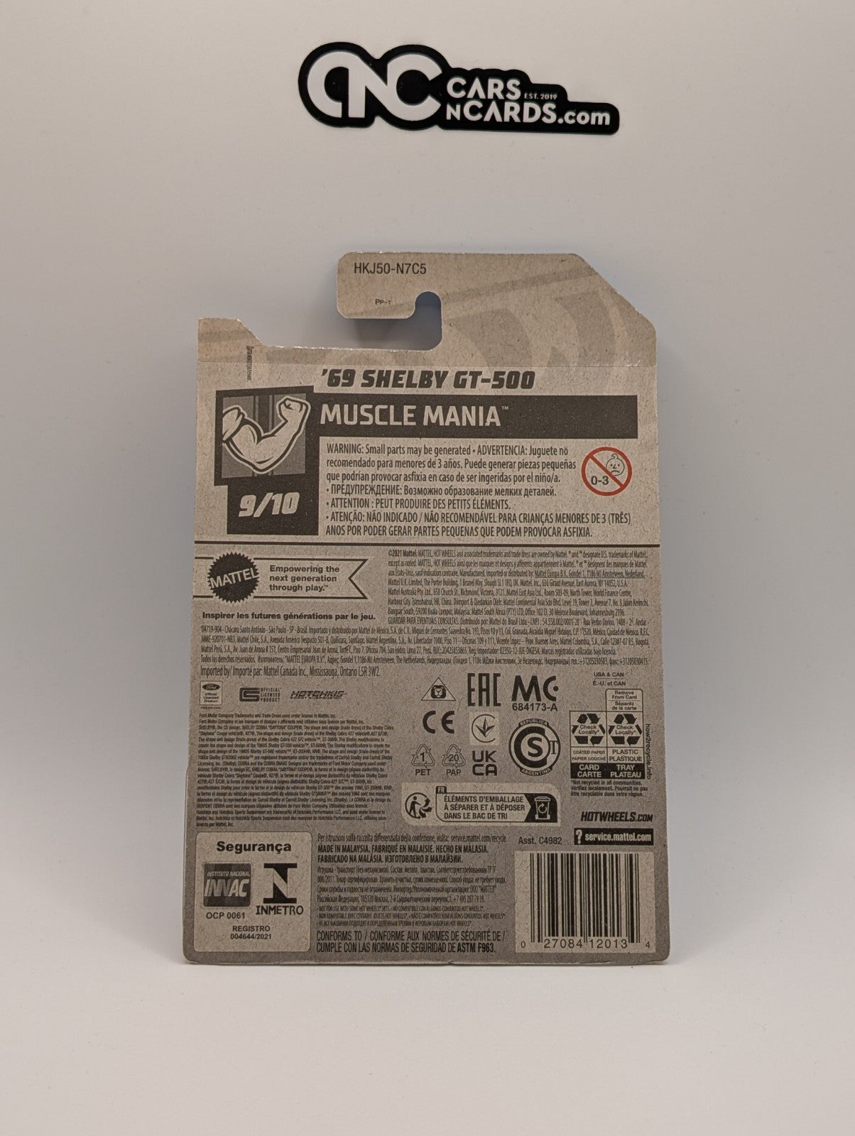 Hot Wheels Muscle Mania 9/10 '69 Shelby GT-500 Purple 199/250 (Soft Corners)