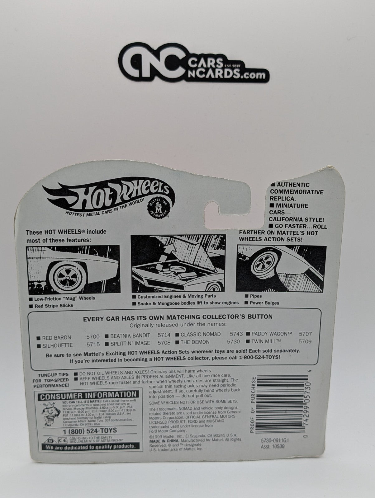 1993 Hot Wheels Vintage Series The Demon 5730 (Card Damage)