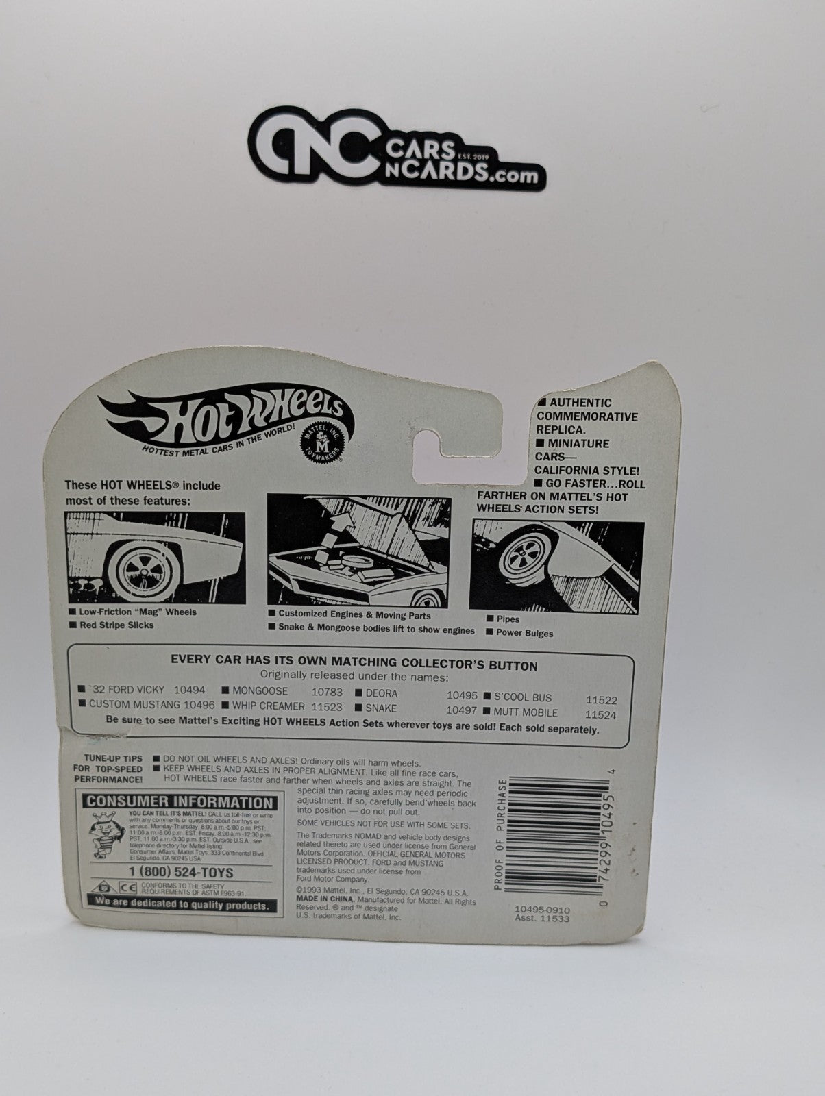 1993 Hot Wheels Vintage Exclusive II Series Deora Pink 10495 (Card Damage)