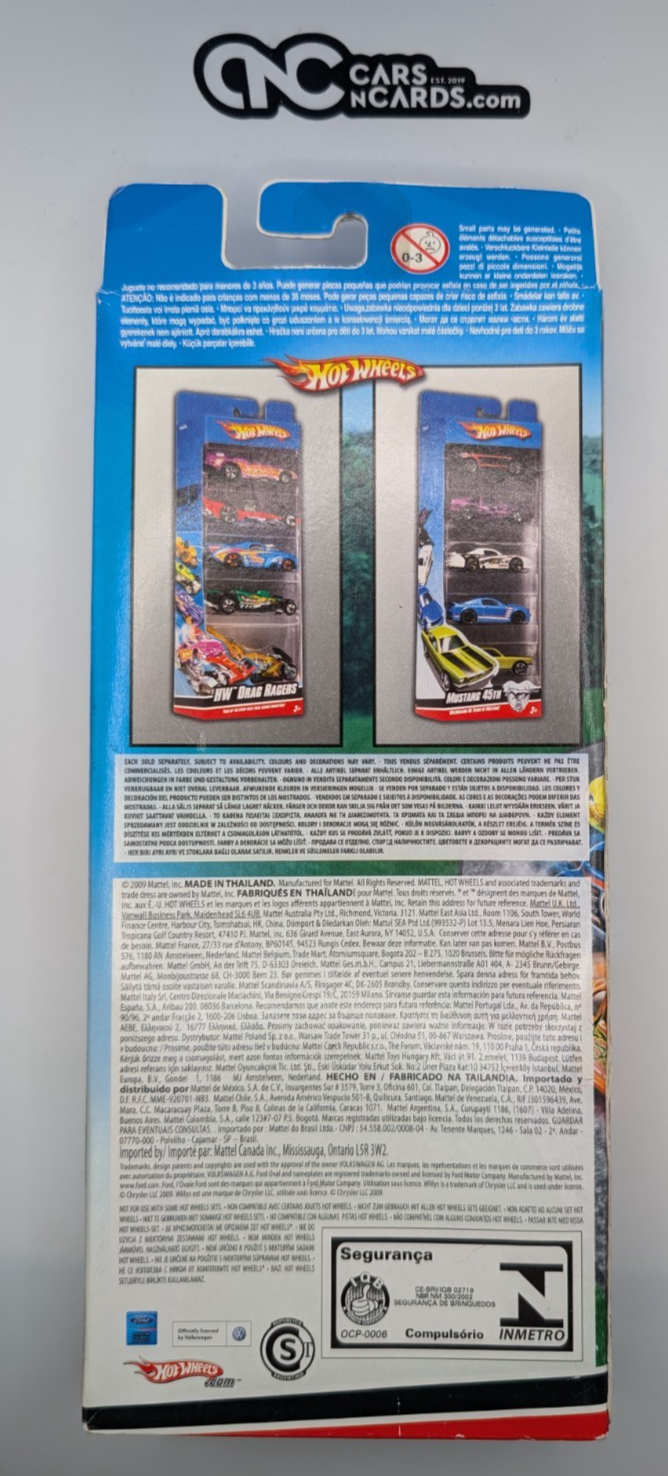 2009 Hot Wheels 5 Pack Volkswagen Beetle/Golf/GTI/Baja (Card Damage)