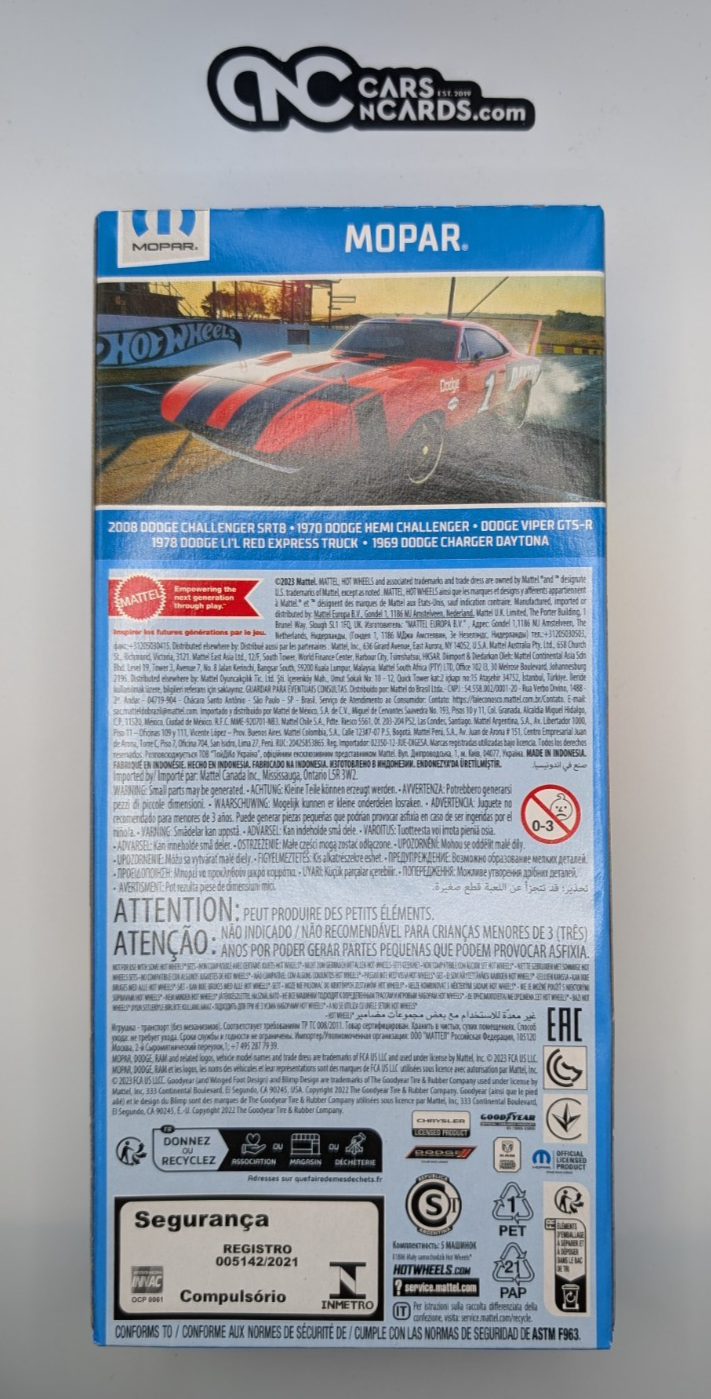 2024 Hot Wheels 5 Pack Mopar Charger/Challenger/Viper (Soft Corners)