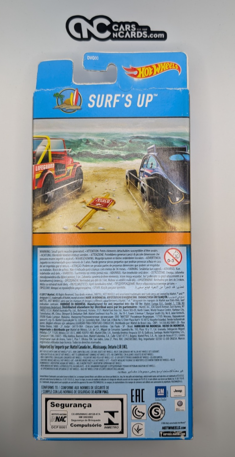 2017 Hot Wheels 5 Pack Surf's Up Jeep CJ-7/Beetle/Caddy/Chevy Nova (Card Damage)
