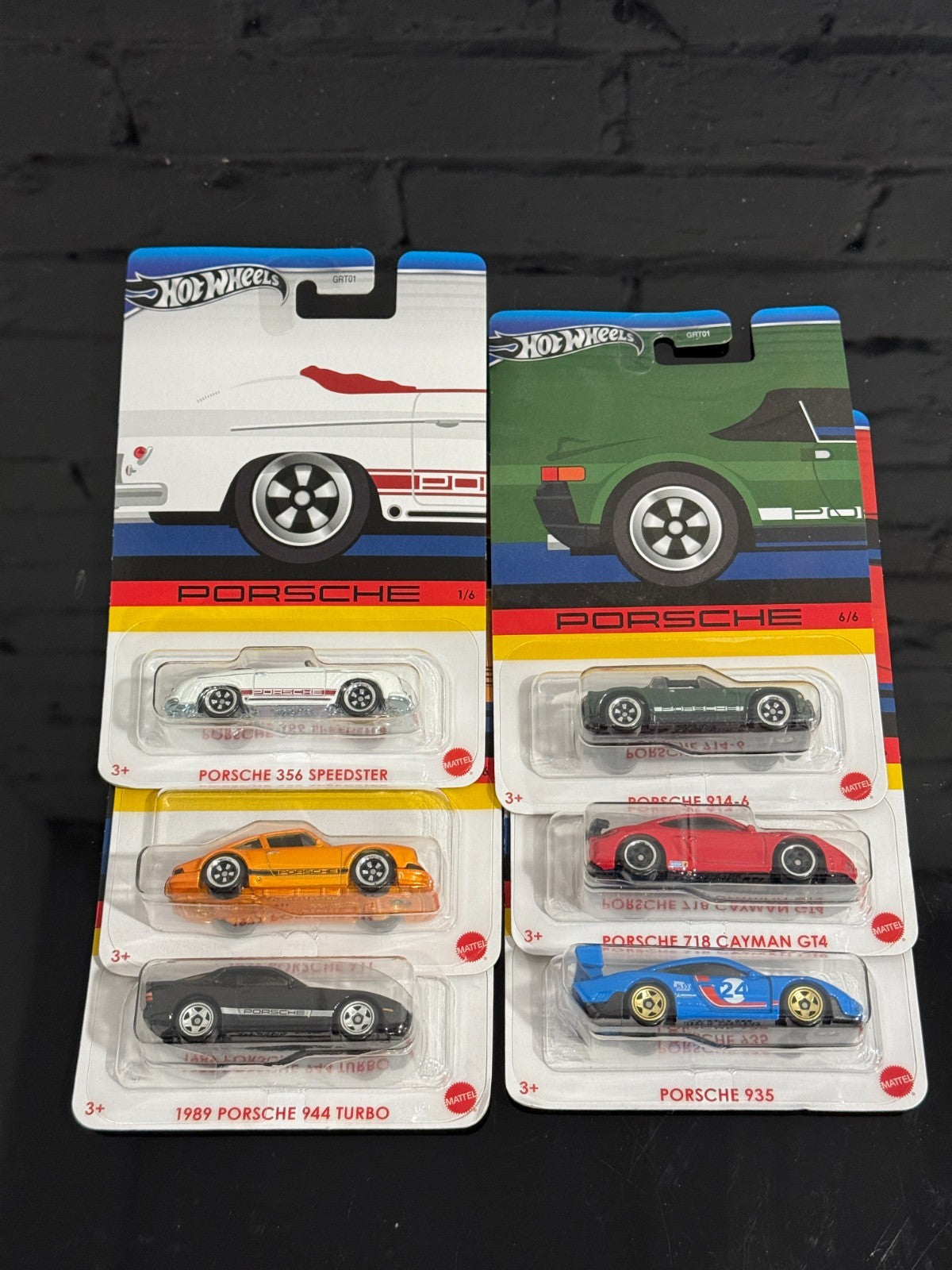 2024 Hot Wheels Porsche Set Full Set of 6 Cars with "Chase Car" (Soft Corners)