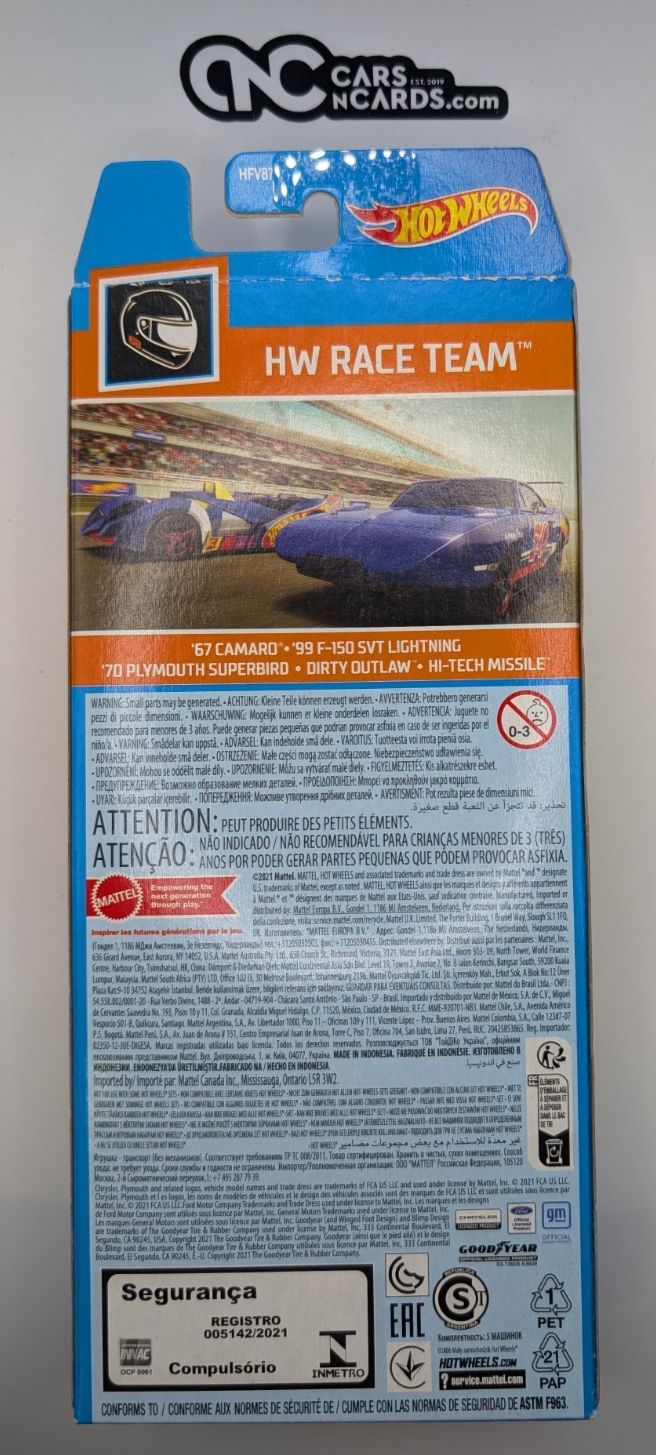 2022 Hot Wheels 5 Pack Race Team '67 Camaro/'99 F-150/Plymouth (Soft Corners)