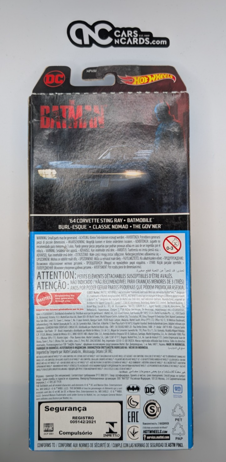 2022 Hot Wheels 5 Pack The Batman DC Corvette/Batmobile/Nomad (Soft Corners)